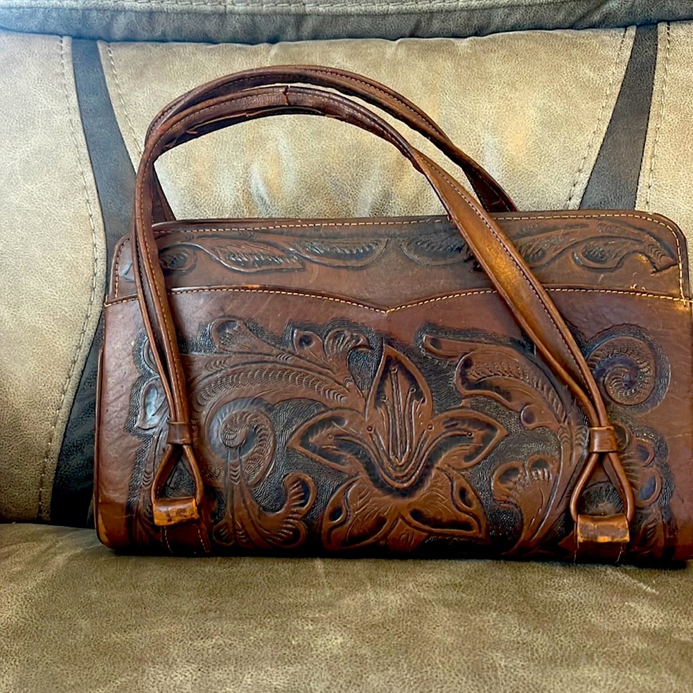 Vintage Gold Calf leather purse